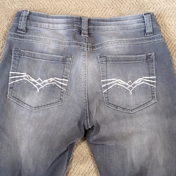 Lee Platinum Label Grey Gray Jeans Mid Rise Straight Leg Selvedge Denim - Size 6 - Picture 8 of 11